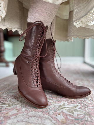 1910s Everyday Lace - up Boots - Dark Brown - Ruth - memery