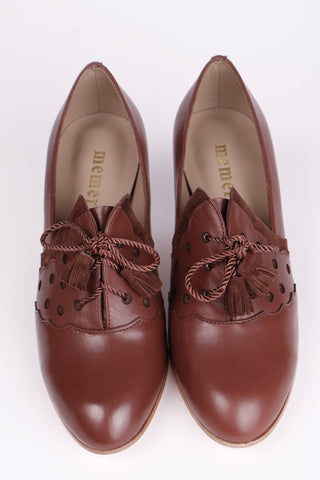 1930s everyday Oxford heels with tassels - Brown - Mildred - memery