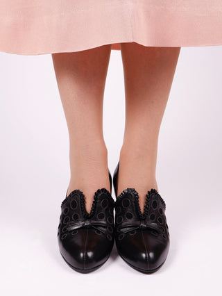 1930s pumps with decorations in suede - black - Stella - memery