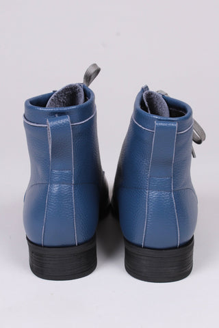 1930s/1940s Style Winter Snow Boots with Fur - Blue - Rita - memery