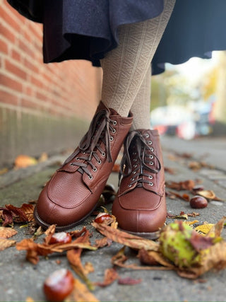 1930s/1940s Style Winter Snow Boots with Fur - Brown - Rita - memery