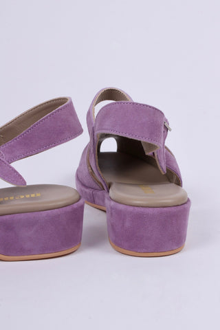 1940s / 50s style suede wedge - Lavender - Ella - memery