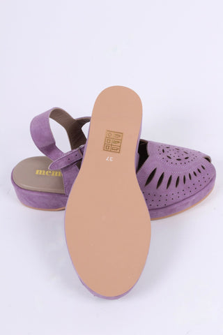 1940s / 50s style suede wedge - Lavender - Ella - memery