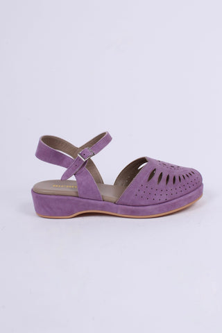 1940s / 50s style suede wedge - Lavender - Ella - memery