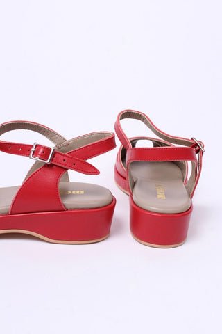 1940s / 50s style summer sandals / wedges - Red - Sidse - memery