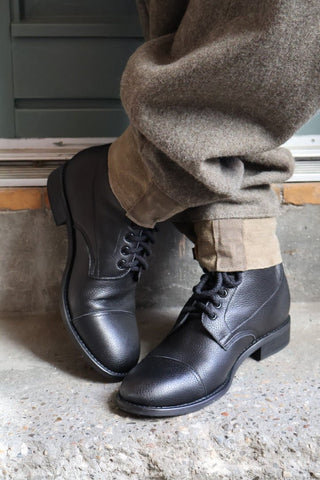 1940s Men's Military Boots - Black - Robbie - memery
