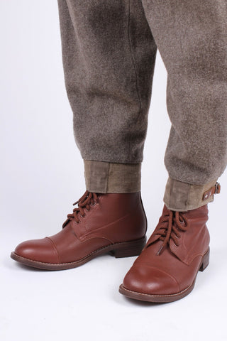 1940s Men's Military Boots - Brown - Robbie - memery