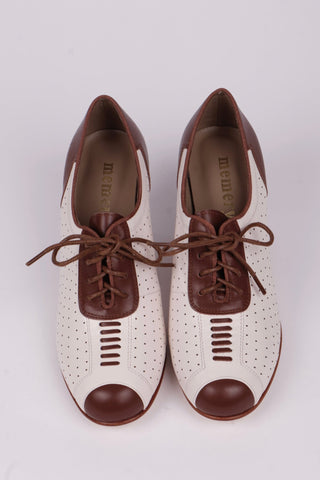1940s Spectator Oxford pumps - Brown / Off - White - Lucy - memery