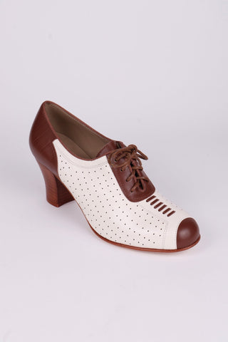 1940s Spectator Oxford pumps - Brown / Off - White - Lucy - memery