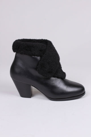 40s and 50s style pump booties with wool - Black - Maria - memery