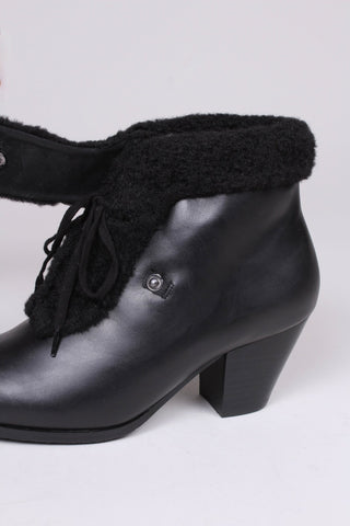 40s and 50s style pump booties with wool - Black - Maria - memery