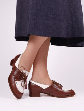 40s Two - tone Spectator shoes - Brown and off - white - Grace - memery