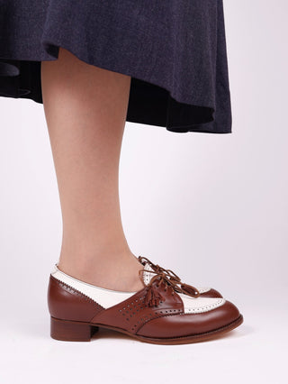 40s Two - tone Spectator shoes - Brown and off - white - Grace - memery