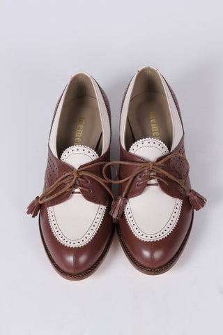 40s Two - tone Spectator shoes - Brown and off - white - Grace - memery