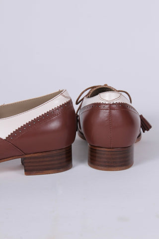 40s Two - tone Spectator shoes - Brown and off - white - Grace - memery