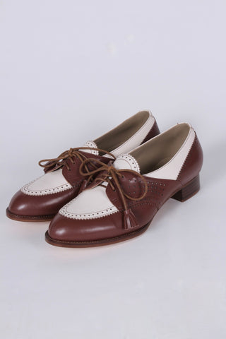 40s Two - tone Spectator shoes - Brown and off - white - Grace - memery
