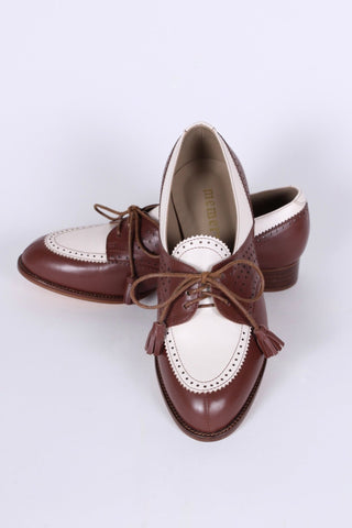 40s Two - tone Spectator shoes - Brown and off - white - Grace - memery