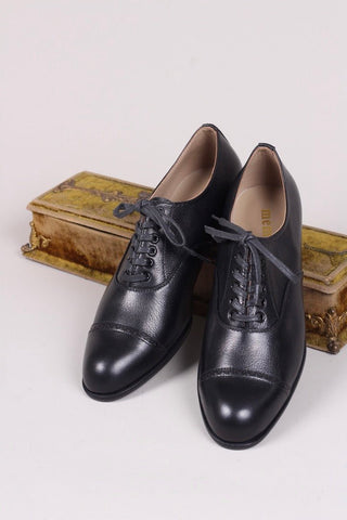 Edwardian style Oxford shoe, 1900 - 1920 - black - Florence - memery