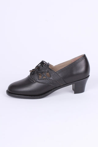 Everyday walking Oxford shoes 30s / 40s - Black - Emily - memery