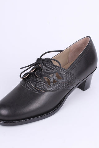 Everyday walking Oxford shoes 30s / 40s - Black - Emily - memery