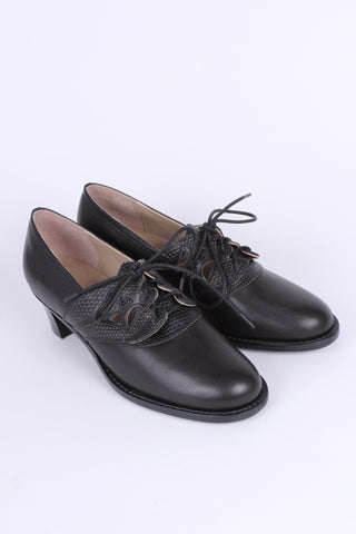 Everyday walking Oxford shoes 30s / 40s - Black - Emily - memery