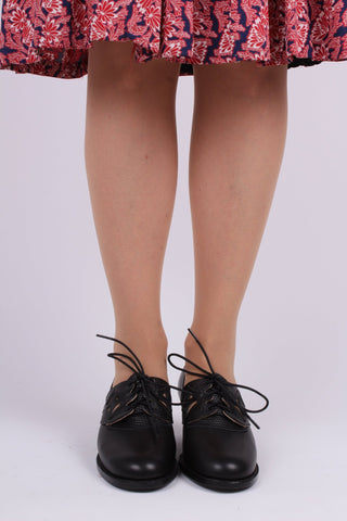 Everyday walking Oxford shoes 30s / 40s - Black - Emily - memery