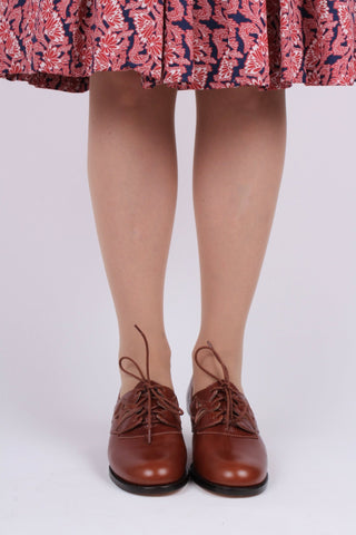 Everyday walking Oxford shoes 30s / 40s - Cognac Brown - Emily - memery