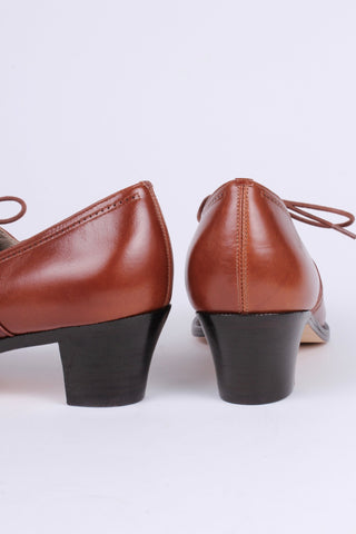 Everyday walking Oxford shoes 30s / 40s - Cognac Brown - Emily - memery
