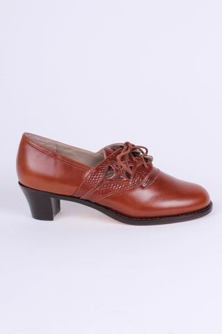 Everyday walking Oxford shoes 30s / 40s - Cognac Brown - Emily - memery