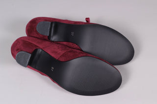 VEGAN shoes - 40s vintage style pumps with shoe lace - Red - Esther - memery