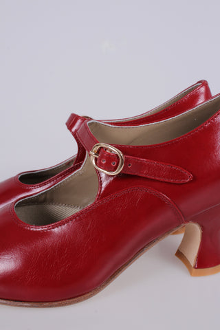 1920's inspired Mary Jane pumps - Red - Yvonne