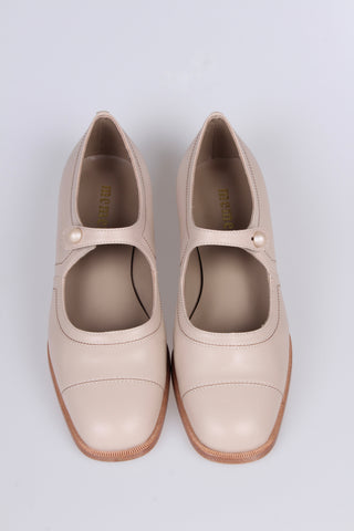 1920s Mary Jane everyday shoe - Cream - Ruby