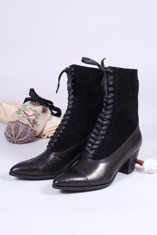 1900s Edwardian Style Boots - black - Victoria - memery