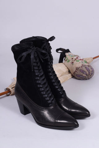 1900s Edwardian Style Boots - black - Victoria - memery