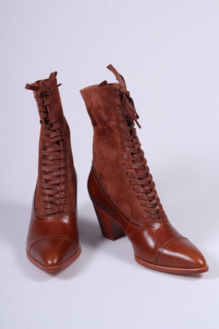 1900s Edwardian Style Boots - Brown - Victoria - memery