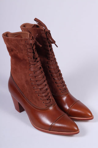 1900s Edwardian Style Boots - Brown - Victoria - memery