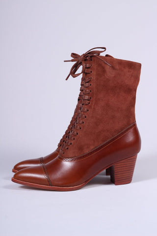 1900s Edwardian Style Boots - Brown - Victoria - memery