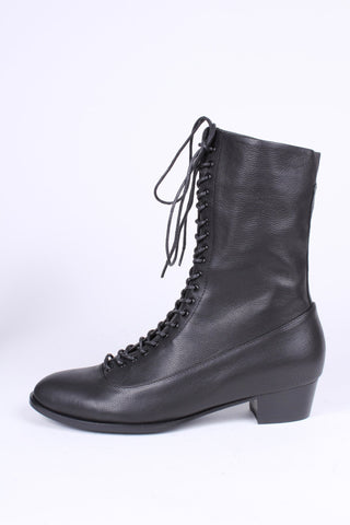 1910s Everyday Lace - up Boots - Black - Ruth - memery