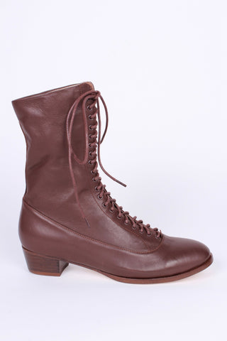 1910s Everyday Lace - up Boots - Dark Brown - Ruth - memery