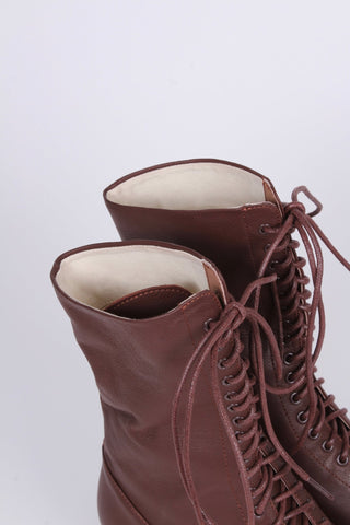 1910s Everyday Lace - up Boots - Dark Brown - Ruth - memery