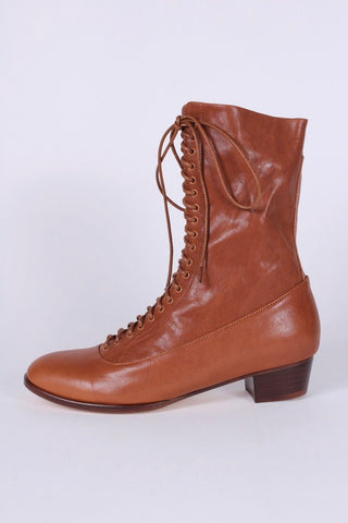 1910s Everyday Lace - up Boots - Light Brown - Ruth - memery