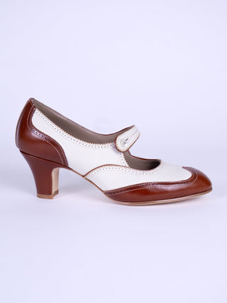 1920s Classic Everyday Pumps - Cream - Frances - memery