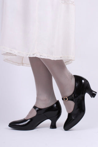 1920's inspired Mary Jane pumps - Black - Yvonne - memery