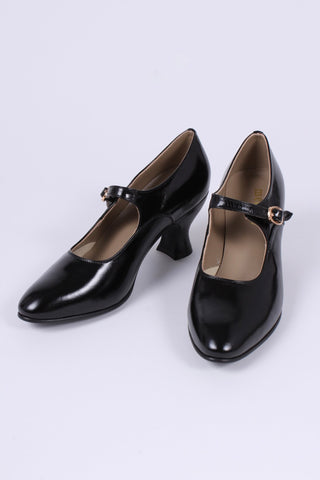 1920's inspired Mary Jane pumps - Black - Yvonne - memery