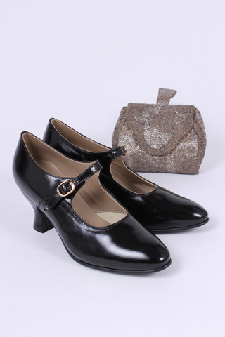 1920's inspired Mary Jane pumps - Black - Yvonne - memery