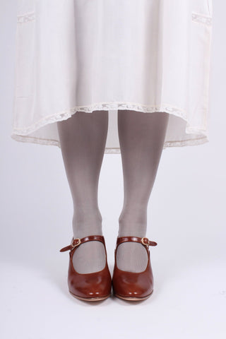 1920's inspired Mary Jane pumps - Cognac brown - Yvonne - memery