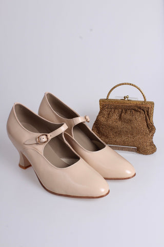 1920's inspired Mary Jane pumps - Cream - Yvonne - memery