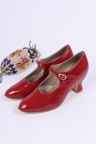 1920's inspired Mary Jane pumps - Red - Yvonne - memery