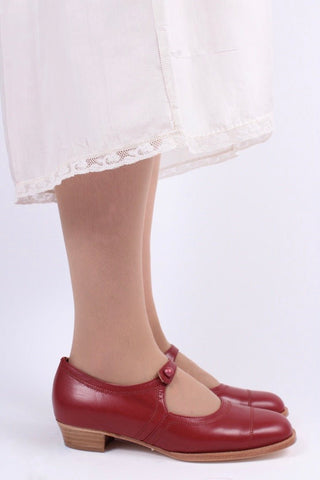 1920s Mary Jane everyday shoe - Red - Ruby - memery