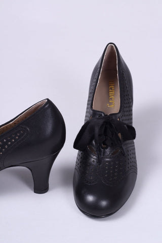 1930s everyday oxford high heel shoes, black, Marie - memery